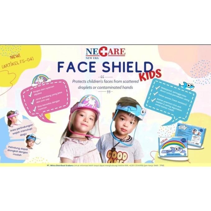 READY STOCK BABYGIGGLES - FACE SHIELD ANAK NEW ERA (NECARE) - PELINDUNG WAJAH ANAK 