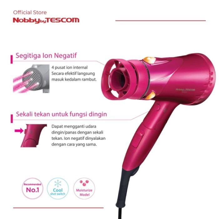 ✅New Tescom Hairdryer Ionic Ntid92 1650-2000Watt Diskon