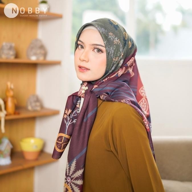 Nobby - Nefa Scarf Hijab Segi Empat Motif Playfull Terbaik