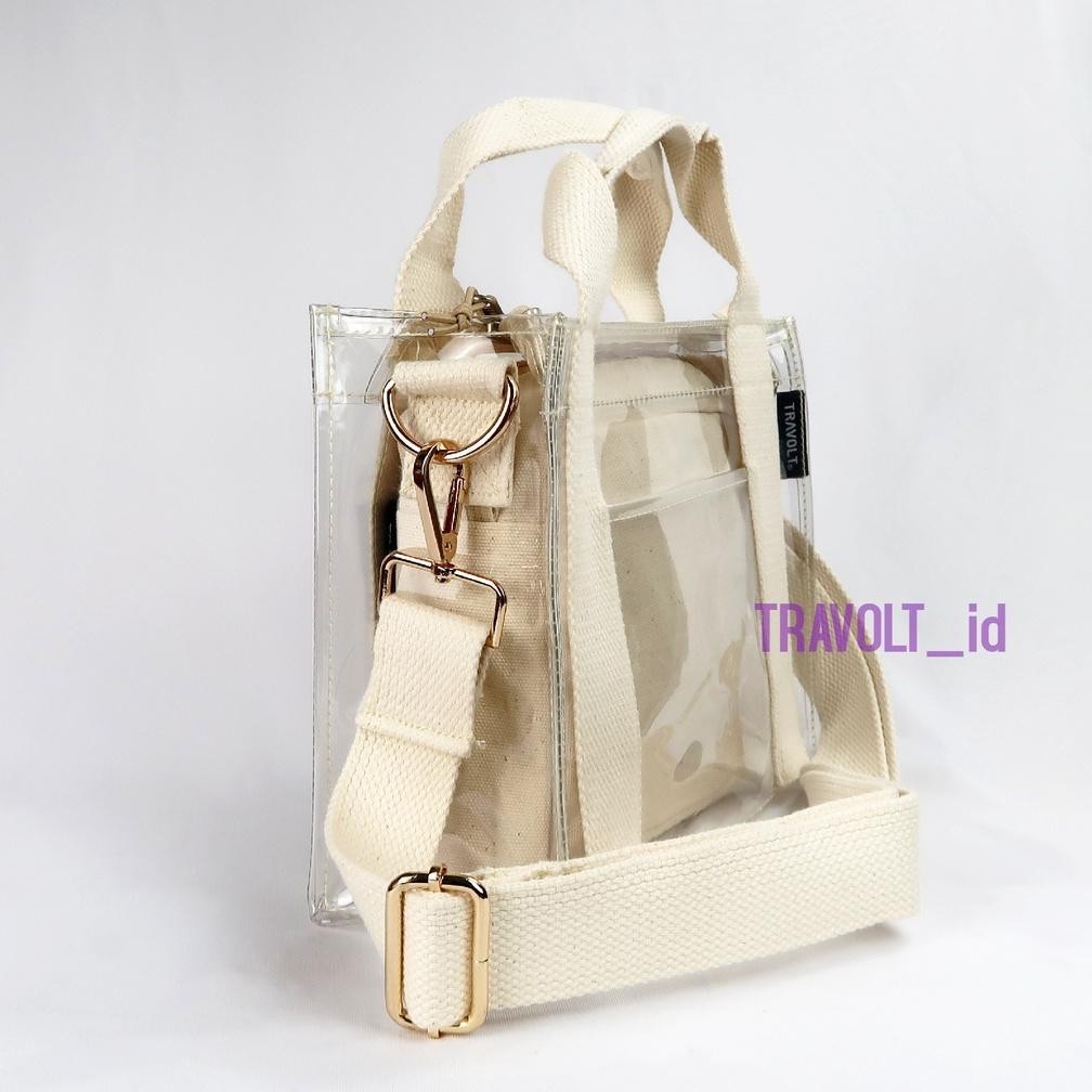 Memadukan Fungsi dan Fashion dengan Lebih Elegan. Tas Selempang Transparan Resleting - Travolt - Sli