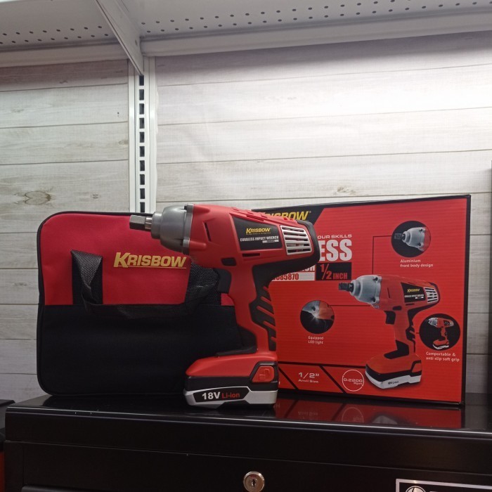 ✨New Krisbow Mesin Impact Kunci Shock Wrench Cordless 18Volt Berkualitas