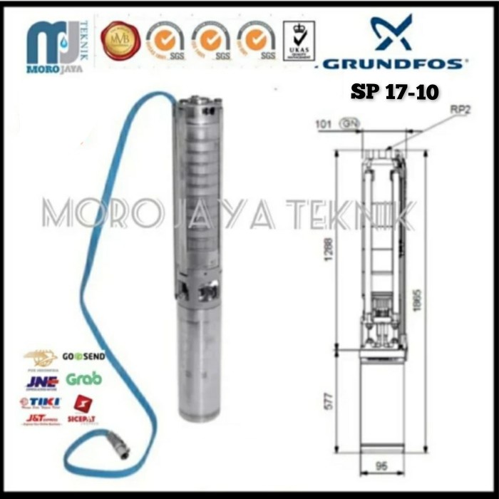 ✨Ori Pompa Air Grundfos Sp 17-10 Motor Ms 4000 Dol 55 Kw 75Hp 380V Terbatas