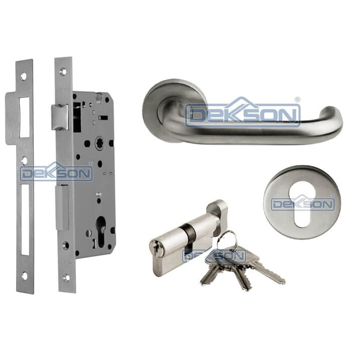[Baru] Set Kunci Pintu Kayu Dekkson Handle 0016 Mortise Silinder Putar Terbatas