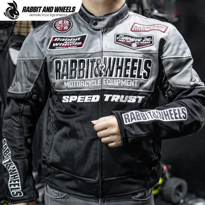 [New] Rabbit  Wheels Regular Grey Jacket Jaket Motor Biker Berkualitas