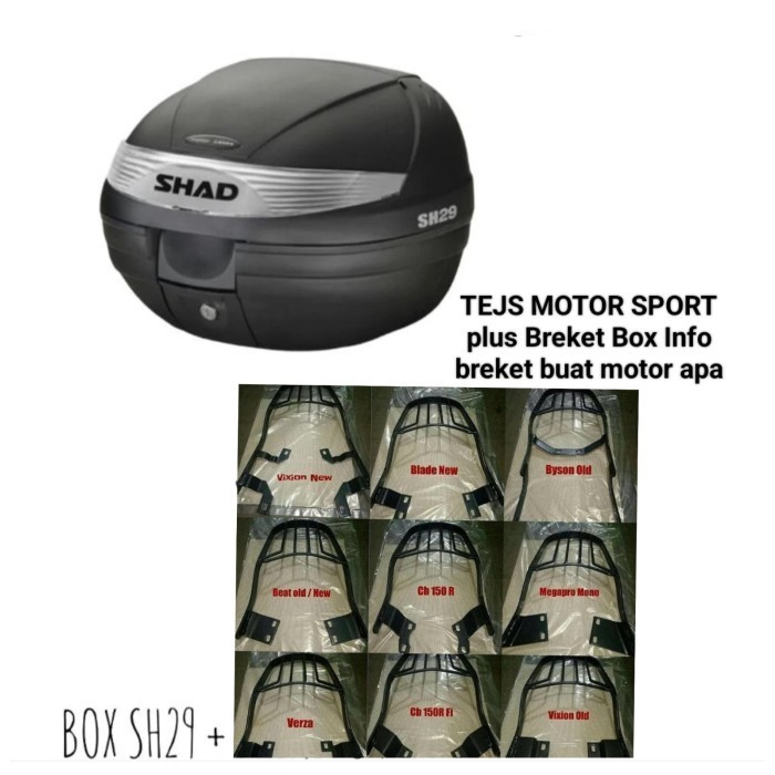 [New] Paketan Box Shad 29 Plus Breket Sh 29 Shad 29 Sh29 Komprit Sni Limited