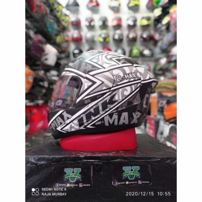 [Ori] Ink Helm Cl Max Motif Seri 2 Black Silver/Gunmetal Terbatas