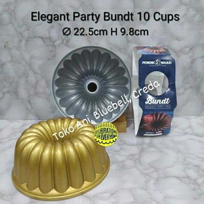 

[New Ori] Nordic Ware Elegant Party Bundt Pan 10 Cup Round 22.5Cm H 9.8Cm Berkualitas