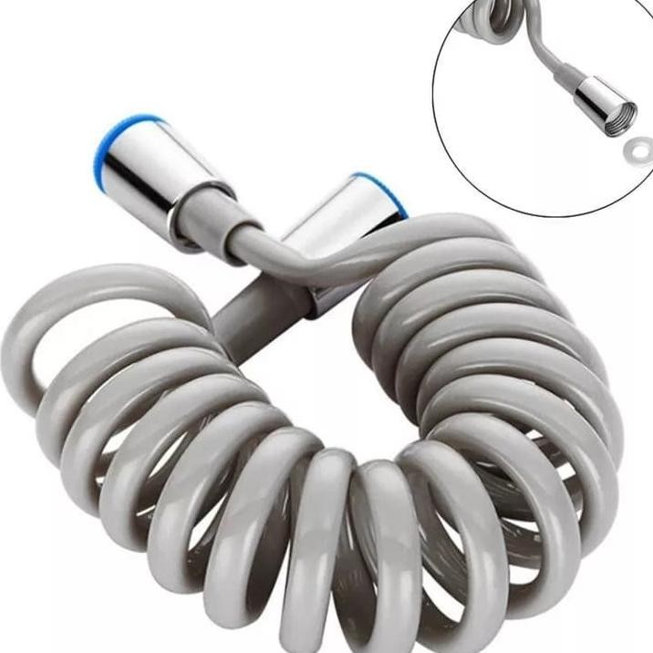 Selang Fleksibel Elastis Spiral Shower Jet Closet Wastafel Diverter Konektor 1.5 Meter 1/2 Inch