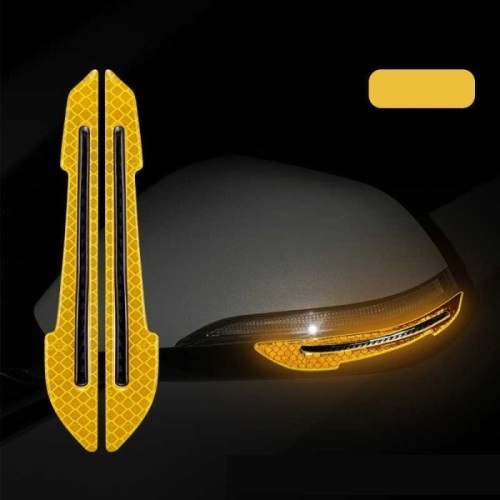 Stiker Lampu Mobil Reflective Variasi Mobil Safety Warning 2 PCS - Kuning