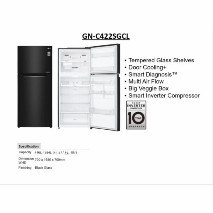 [Baru] Lg Kulkas 2 Pintu Gn-C 422 Sgcl / Gn-C422Sgcl Garansi Resmi Terbaru