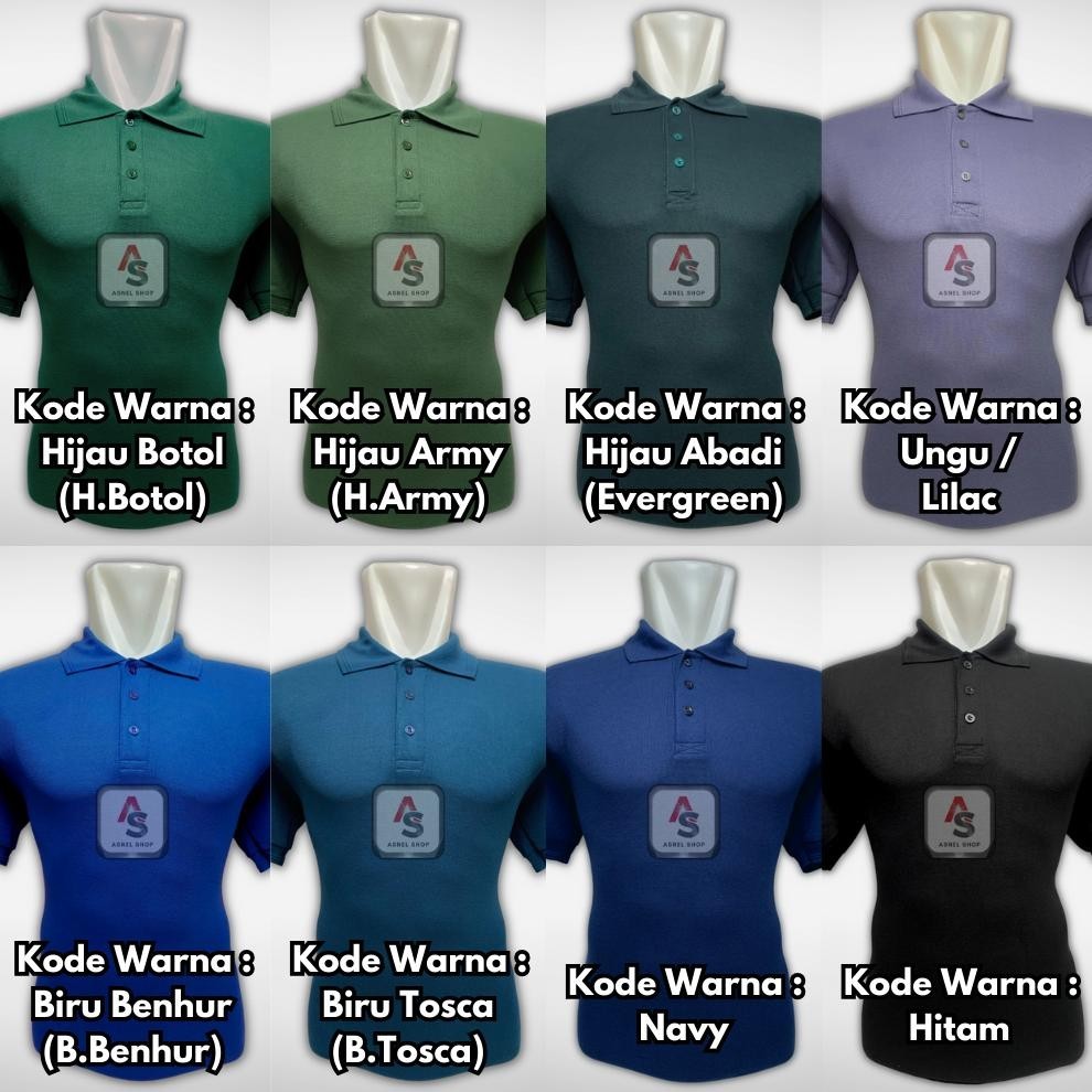 (Kode.  Q286E) [16 Warna] Kaos Nevada Polos Berkerah Matching Pria Dewasa M L XL XXL Jumbo Big Size 