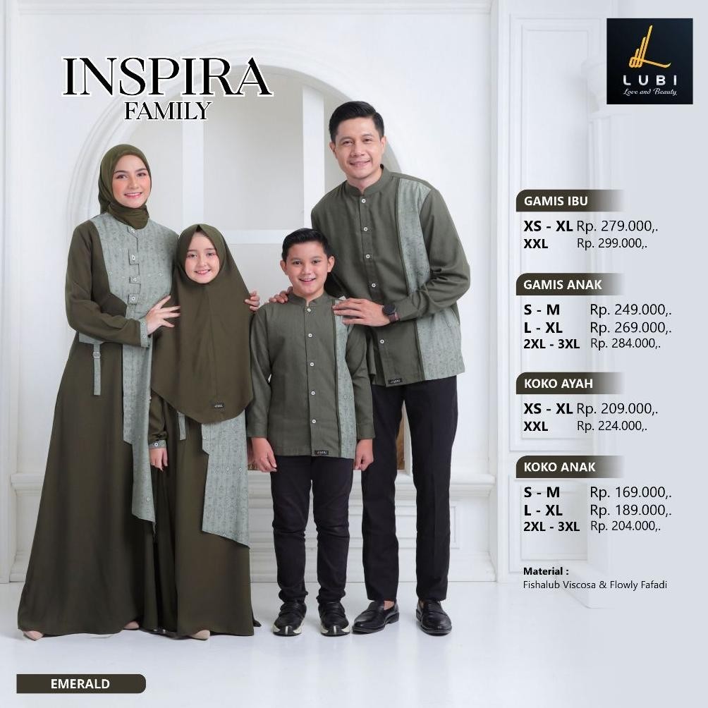 Sarimbit Keluarga 2024 Lebaran Lubi Inspira Family Emerald Baju Couple Keluarga Lebaran 2024 Mewah -