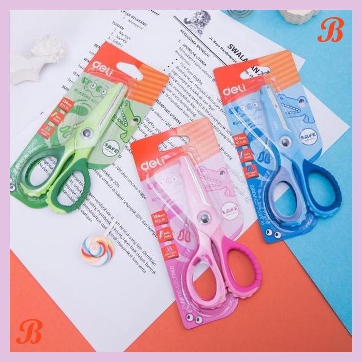 

| KG | DELI SCISSOR KID SAFE SOFT GUNTING DELI ANAK SEKOLAH KERTAS E6071