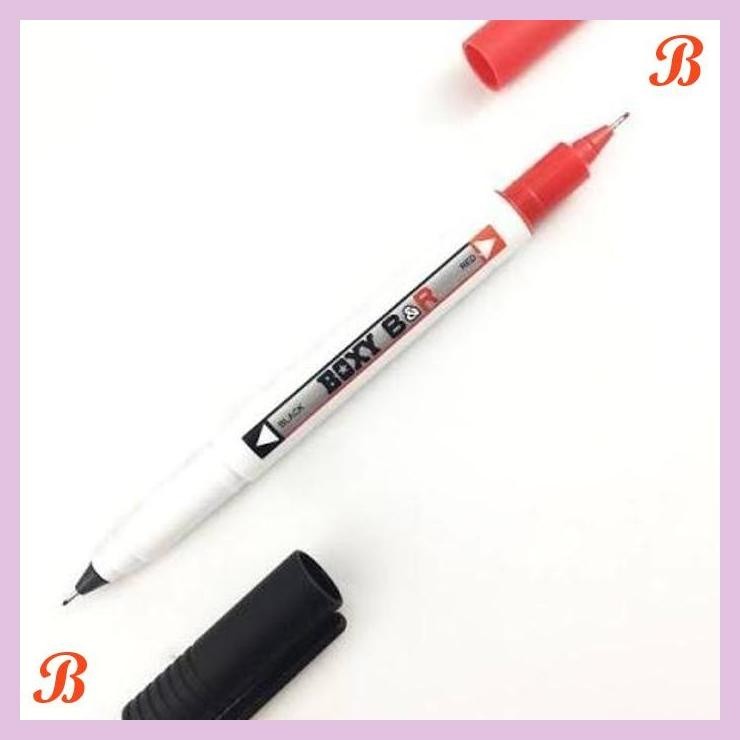 

| KG | BOXY PERMANENT MARKER B&R SPIDOL PERMANEN HITAM MERAH BOXY [12PCS]