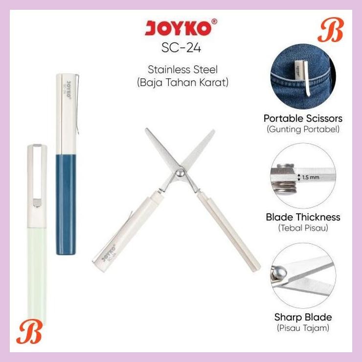 

| KG | JOYKO PORTABLE SCISSOR GUNTING LIPAT KANTONG PORTABEL MINI SC-24