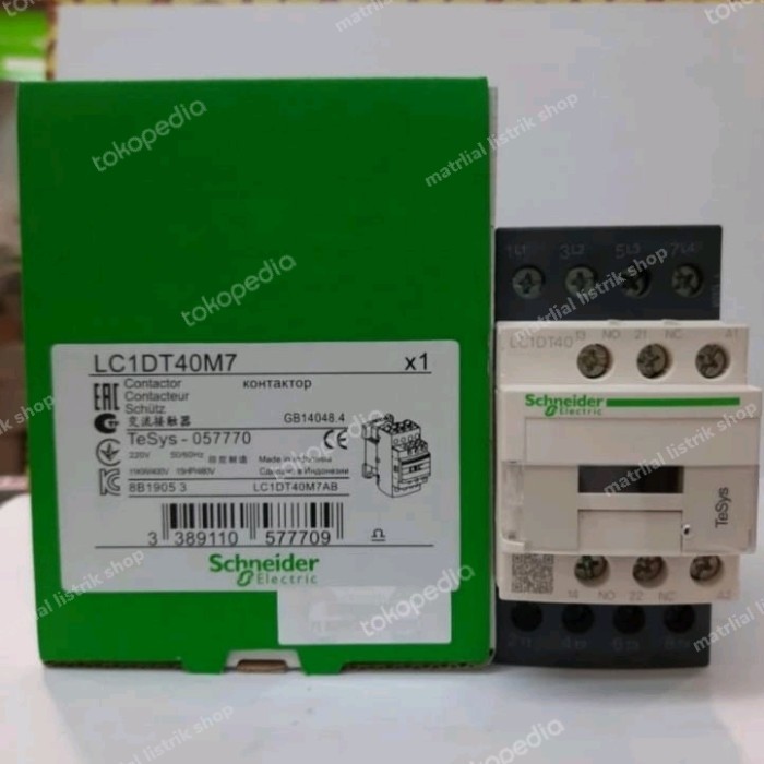 [New Ori] Kontaktor Schneider Lc1Dt40 M7 4P Coil 380V Terbaru