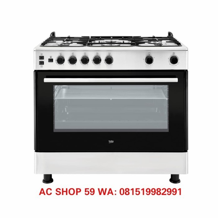 [New] Freestanding Cooker Beko Gg 15115 Dx Kompor Gas 5 Burner 90 Cm New Berkualitas