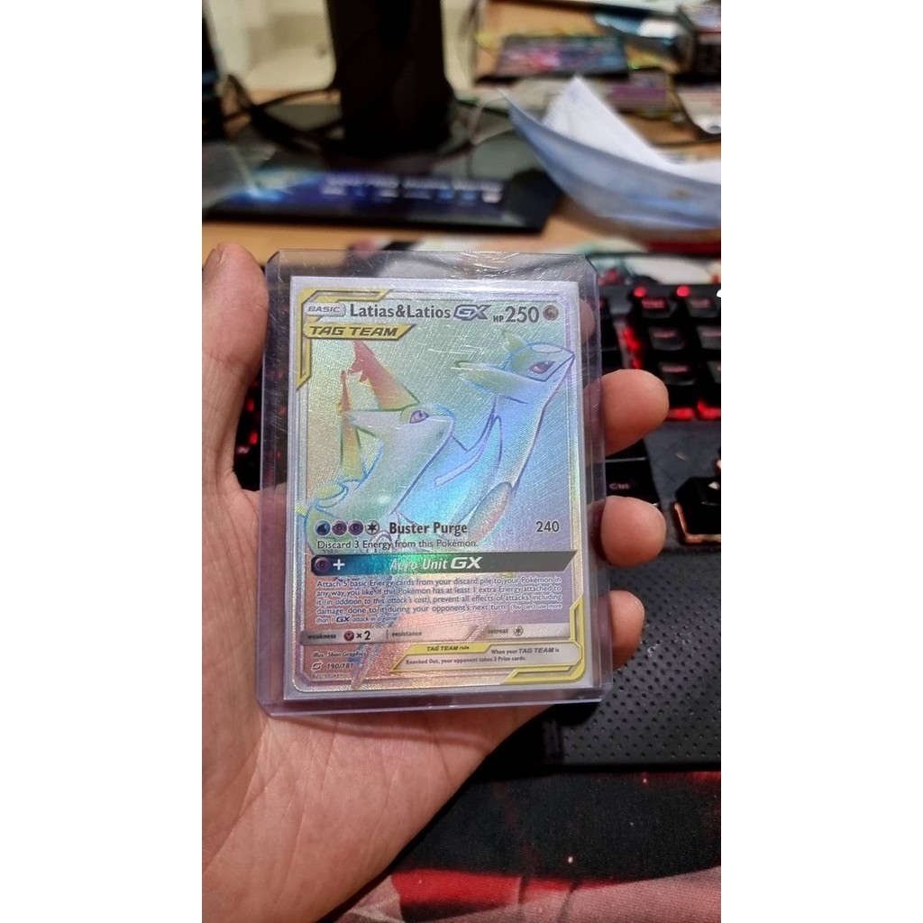 ✅Baru Latias  Latios Gx - 190/181 - Hyper Rare Sun  Moon: Team Up Singles Berkualitas