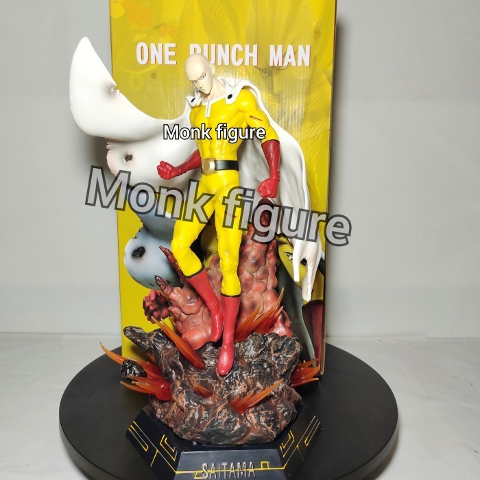 [Original] Statue One Punch Man Saitama Lk With Led Action Figure Recast Gk Diskon