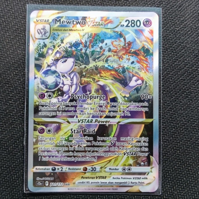 ✅Baru Mewtwo Vstar 221/172 S12A Sar - Pokemon Tcg Indonesia Berkualitas