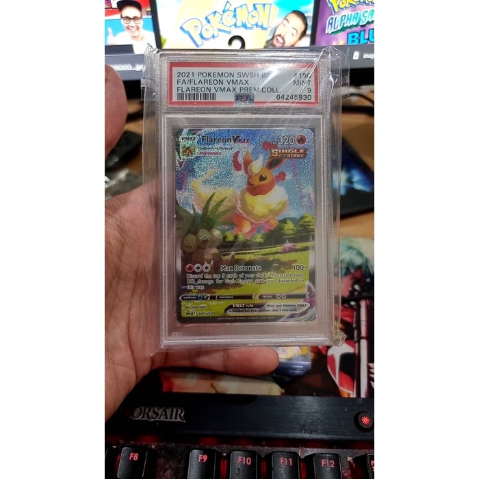 ✅Baru Pokemon Psa 9 Flareon Vmax 180 Promo Premium Collection Alternate Alt Berkualitas