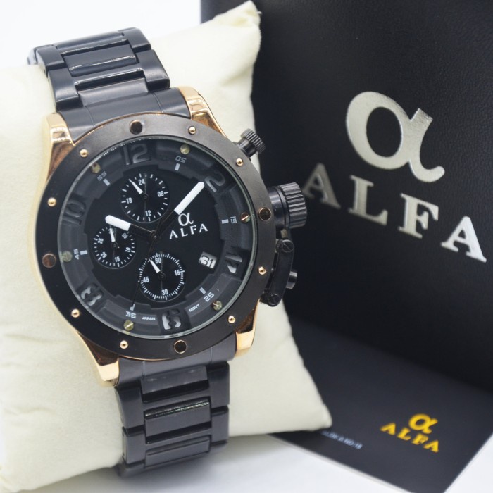 ✅New Jam Tangan Pria Alfa 33030 Rantai Original Murah Berkualitas