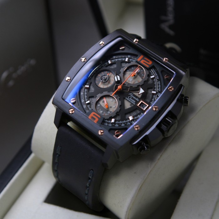 ✅New Alexandre Christie 6376 Mc Black List Orange Pria Original Garansi Limited