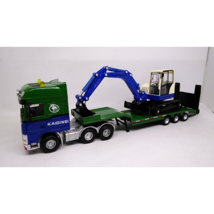 [Original] Diecast Miniatur Truk Trailer Low Loader Transporter Terbaru