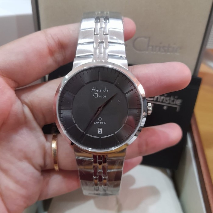 ✅New Jam Tangan Pria Alexandre Christie Ac 8565 Ac 8565 Silver Black Ori Terbatas