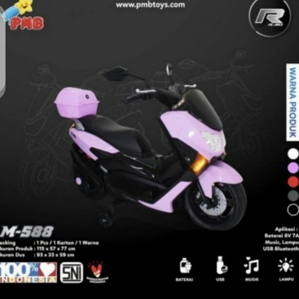 [Original] Mainan Anak Motor Aki Nmax Pmb M588-Pink Terbaru