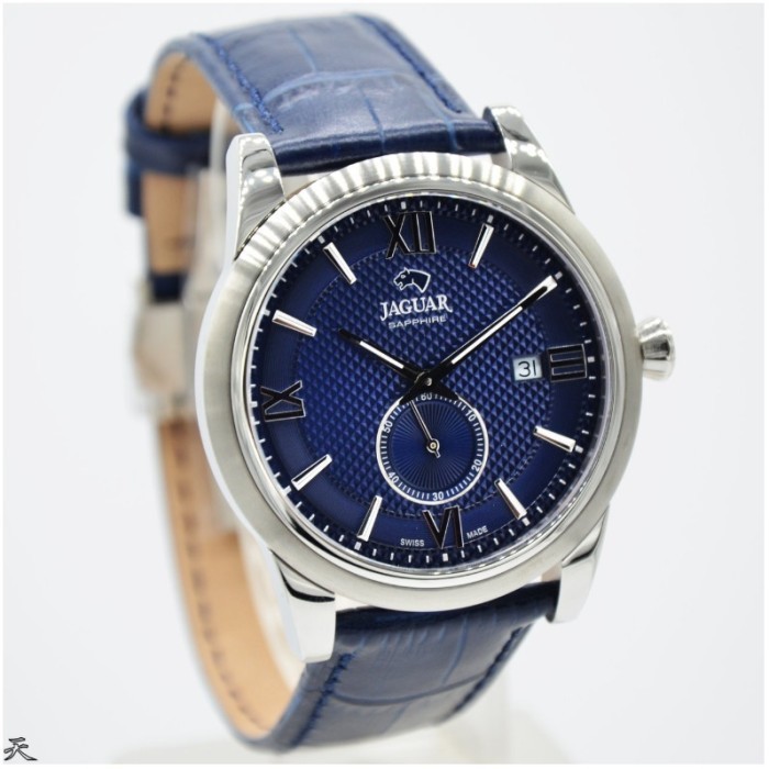 ✅New Ori Jam Tangan Pria Jaguar J662 Silver Leather Kulit Original Swiss Made Terbaru