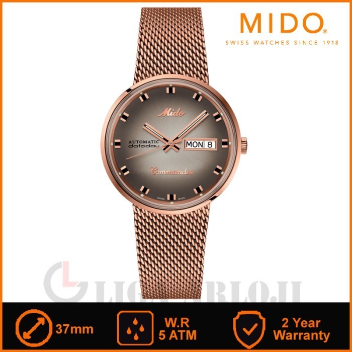 ✅Original Mido M8429.3.23.11 Commander Shade Jam Tangan Pria Rose Gold Automatic Berkualitas