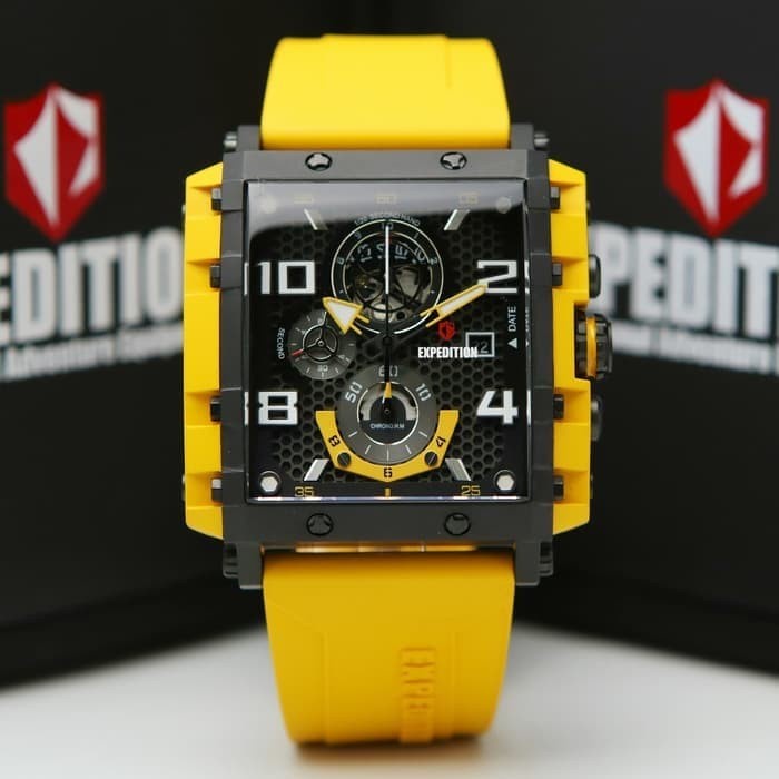 ✅Original Expedition E6757 / 6757 - Jam Tangan Pria Original - Yellow Black Limited