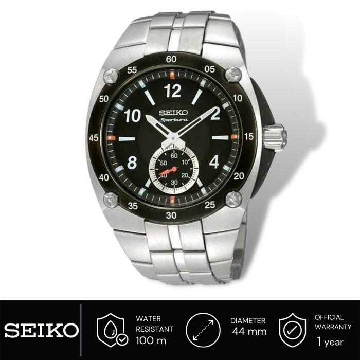 ✅Original Jam Tangan Pria Seiko Sportura Black Stainless Srk023P1 Original Berkualitas