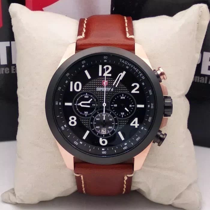 ✅Original Jam Tangan Pria Expedition E6779 Rosegold Brown Original Limited