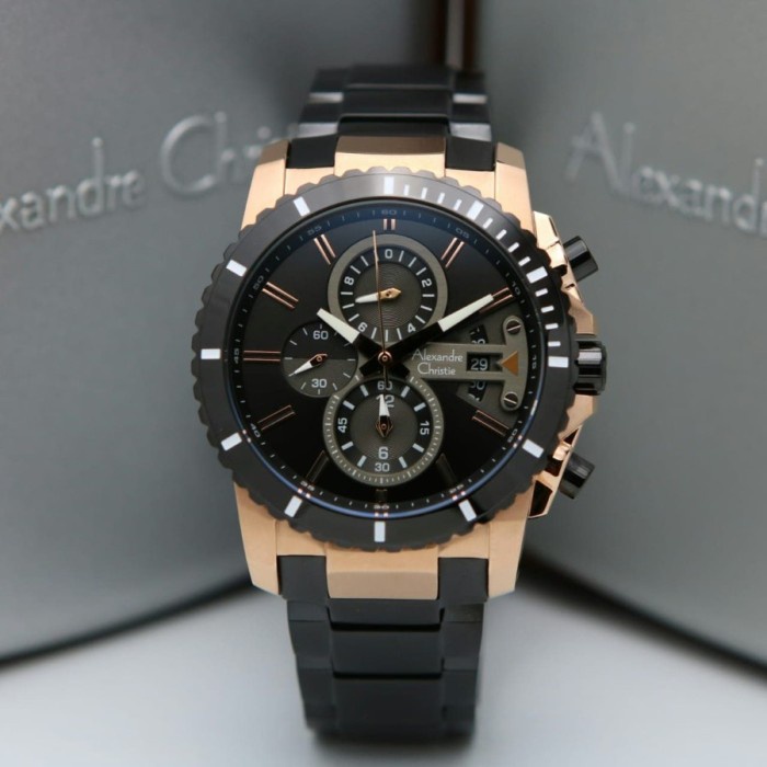✅Original Jam Tangan Pria Alexandre Christie Ac6532 / Ac 6532 Rosegold Black Ori Terbaru