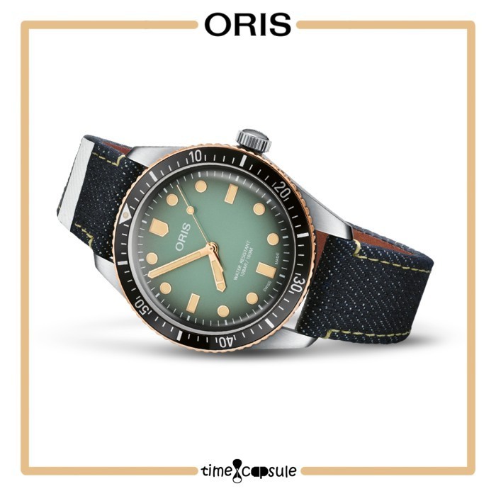 ✅Original Jam Tangan Pria Oris X Momotaro 733 7707 4337 Blue Denim Strap Limited