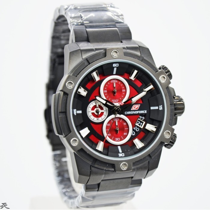 ✅Original Chronoforce Cf 5320Mb - Jam Tangan Pria Original - Black Red Terbatas