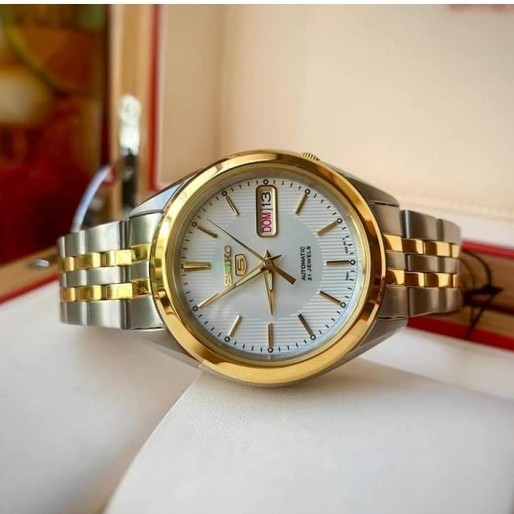 ✅Original Seiko 5 Automatic Snkl24K1 Silver Gold Jam Tangan Pria Original Ori Limited