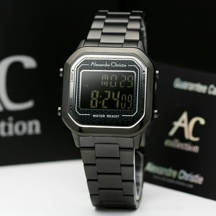 ✅Original Jam Tangan Pria Alexandre Christie 9226 Original Led Digital Fullblack Terbatas
