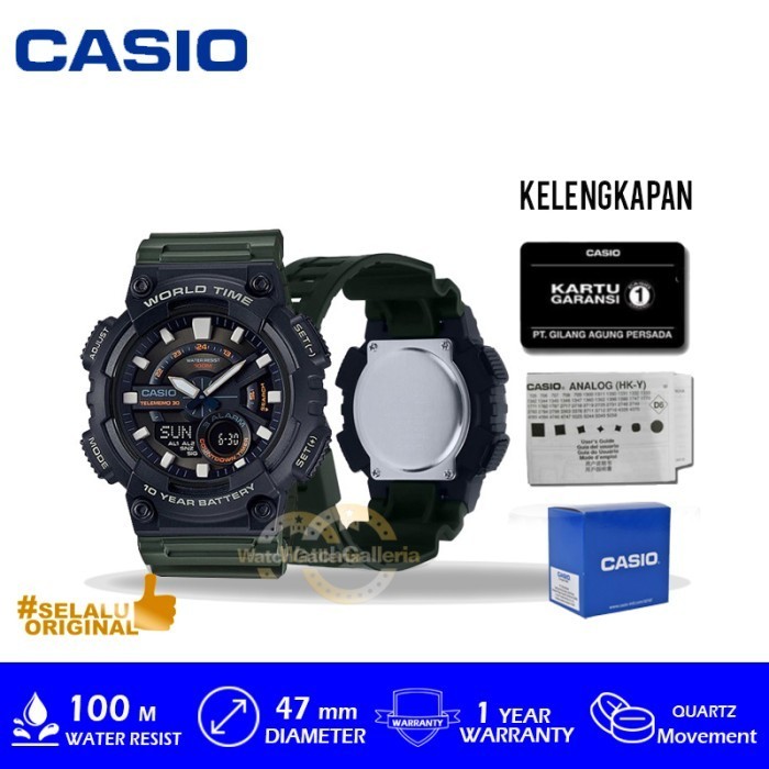 ✅Sale Casio General Aeq-110W-3Avdf / Aeq 110W 3Avdf / Aeq110W Original Diskon