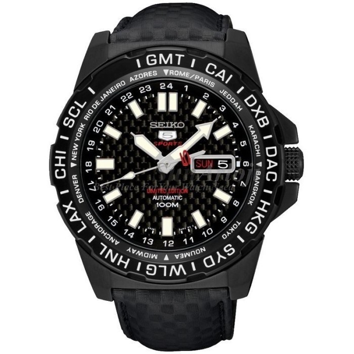 ✅Original Jam Tangan Seiko 5 Sports Srp723K1 Black Carbon Fiber Limited Edition Diskon