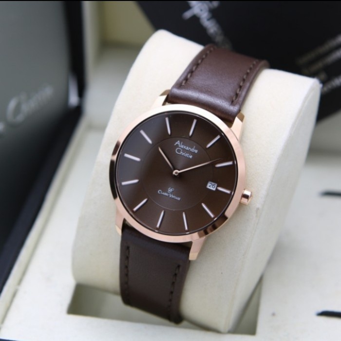 ✅Sale Alexandre Christie Original Wanita Ac8653 / Ac 8653 Rosegold Brown Berkualitas
