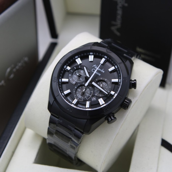 ✅Sale Alexandre Christie 6672 Mc Black Pria Original Garansi 1Tahun Limited