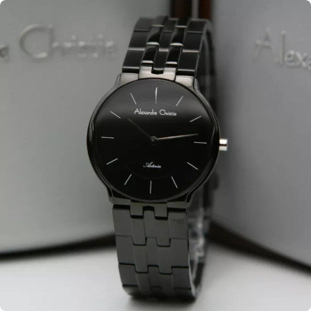 ✨Baru Jam Tangan Wanita Alexandre Christie Ac 8616 Original - Black Silver Terbaru