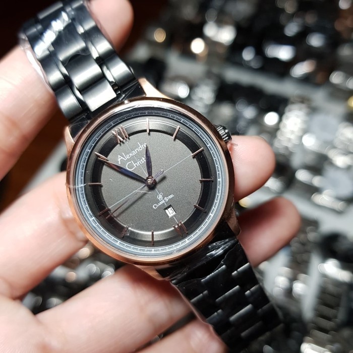 ✨Baru Jam Tangan Wanita Alexandre Christie Ac 8505 Ac8505 Black Rosegold Berkualitas