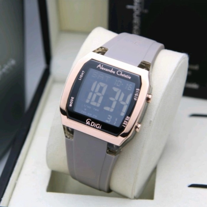 ✨Baru Jam Tangan Digital Wanita Alexandre Christie Ac 9348 Mh Rubber Stain Limited