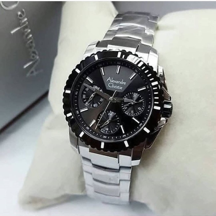 ✨Baru Alexandre Christie Original Ac6455 / Ac 6455 Silver Black Wanita Terbatas