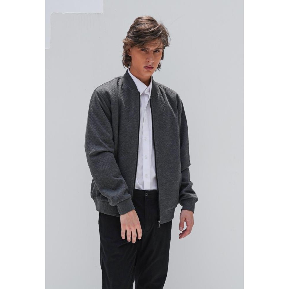 Terbaik Valino Jaket Bomber Pria Abu-Abu - V-Baco11-Y5 Original