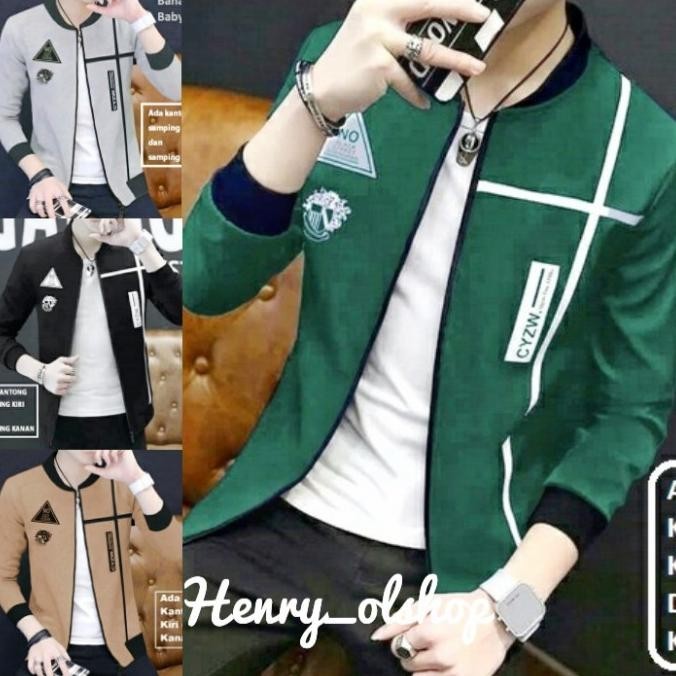 Jaket Fashion Pria Bahan Babyterry Model Korea Bts Baju Cowok Kekinian Terbaik